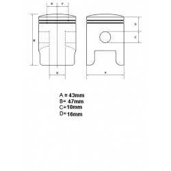 cylinder z tłokiem kpl  Skutery 2T 50cc (KINROAD KOS)