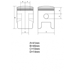 cylinder z tłokiem kpl  Skutery 2T 50cc (SUZUKI ADDRES)