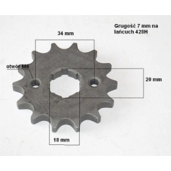 zębatka łańcuchowa przednia ATV200/250