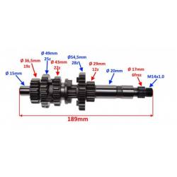 wałek sprzęgłowy skrzyni biegów BS250S-5 Jianshe